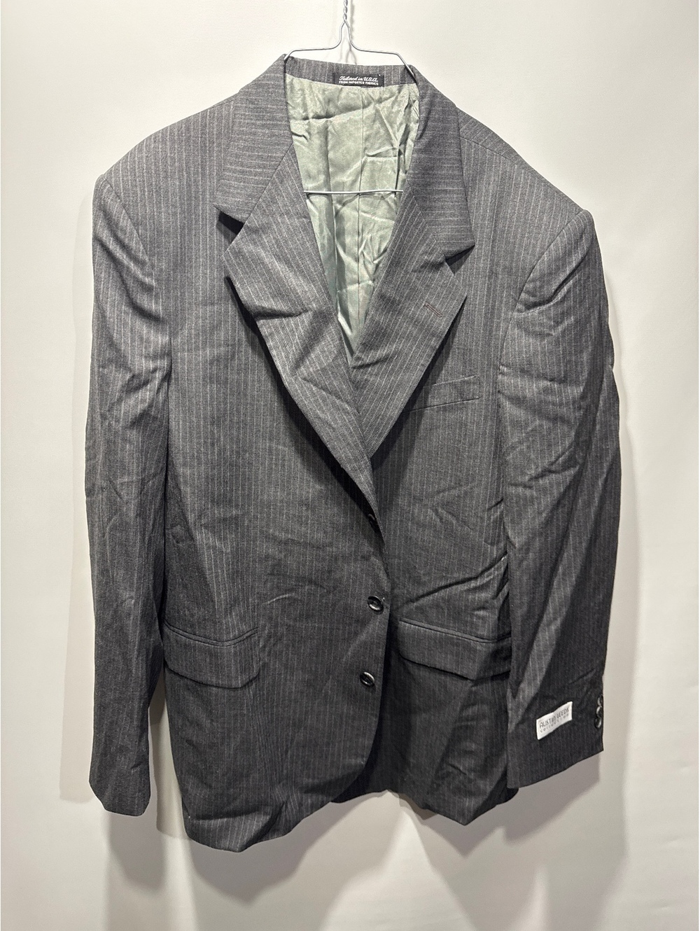 Austin Leeds Gray Pinstripe Wool Blazer Size 46R